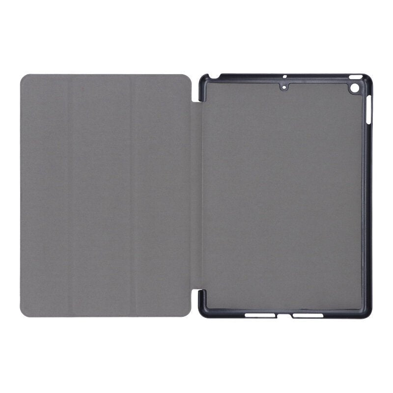 Driedubbelgevouwen lederen hoes voor iPad 9.7 2017/9.7 2018 zwart