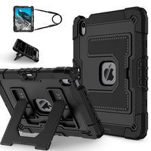 Dual Color Robot C5 Versie Hoes met Penhouder & Strap voor iPad Air 2020/Air 4/Air 2022/Air 5/Air 11 2024/Air 11 2025 Black+Black