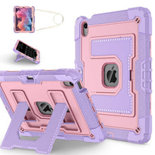 Dual color robot C5 version case met potloodhouder en strap voor iPad Air 2020/Air 4/Air 2022/Air 5/Air 11 2024/Air 11 2025 paars+roségoud