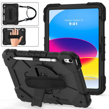 Dual color robot TPU schokbestendige hoes met schouderband gripcover voor iPad 2022 (iPad 10th) Black+Black