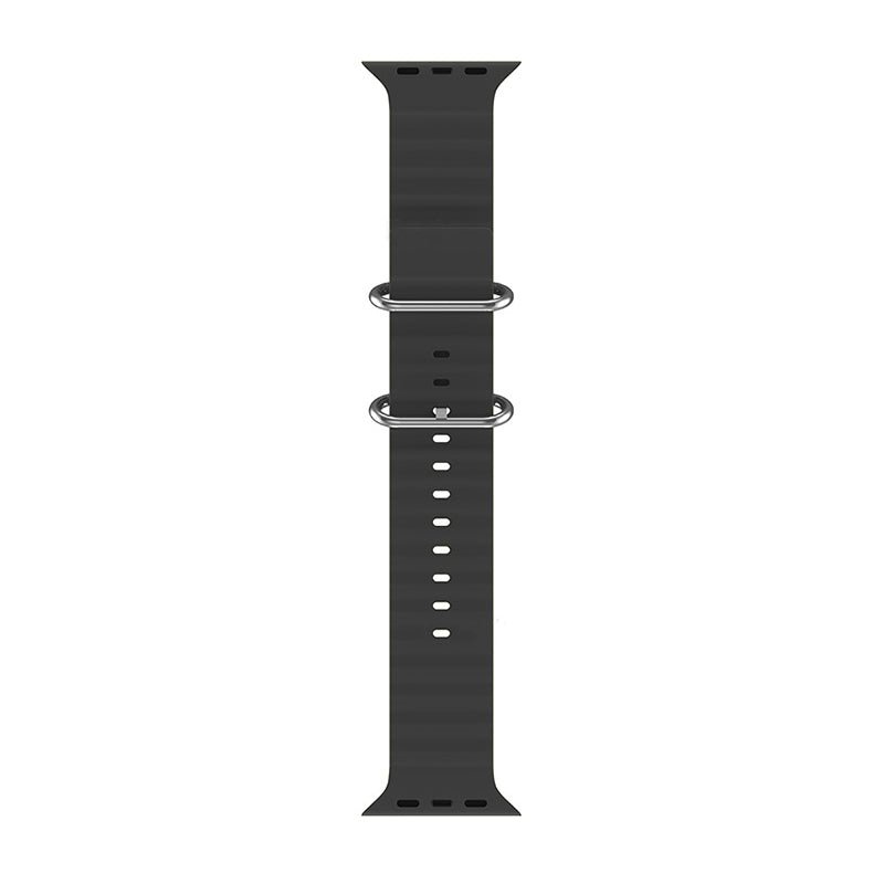 Dubbele gesp siliconen band voor Apple Watch 38MM/40MM/41MM/42MM (S10) Black