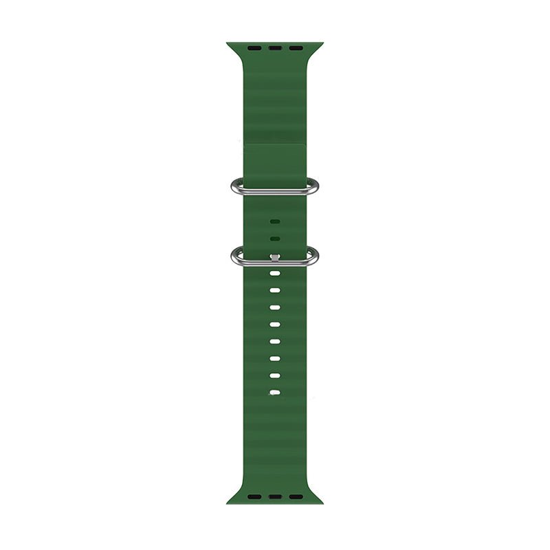 Dubbele gesp siliconen band voor Apple Watch 42mm/44mm/45mm/46mm/49mm groen
