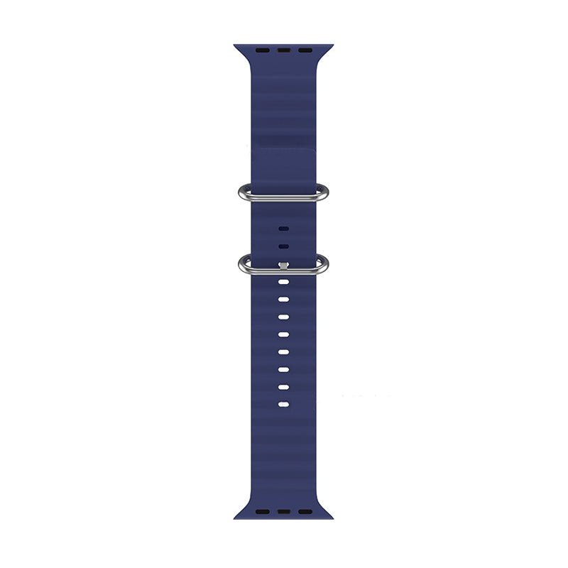 Dubbele gesp siliconen band voor Apple Watch 42MM/44MM/45MM/46MM/49MM Midnight Blue