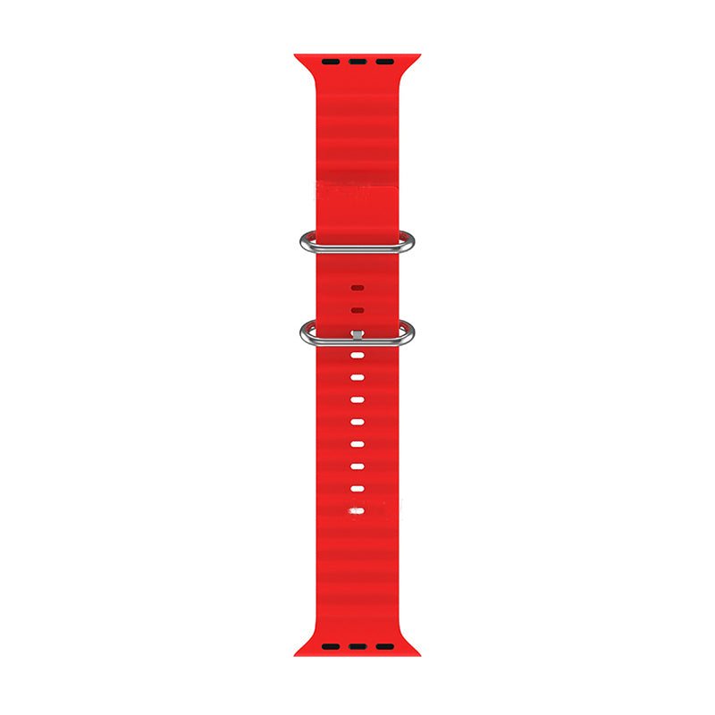 Dubbele gesp siliconen band voor Apple Watch 42MM/44MM/45MM/46MM/49MM Rood