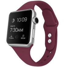 Dubbele gesp siliconen band voor Apple Watch Series 42MM/44MM/45MM/46MM wijnrood