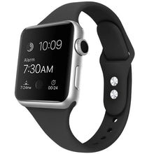 Dubbele gesp siliconen polsband voor Apple Watch Serie 38MM/40MM/41MM/42MM - Zwart