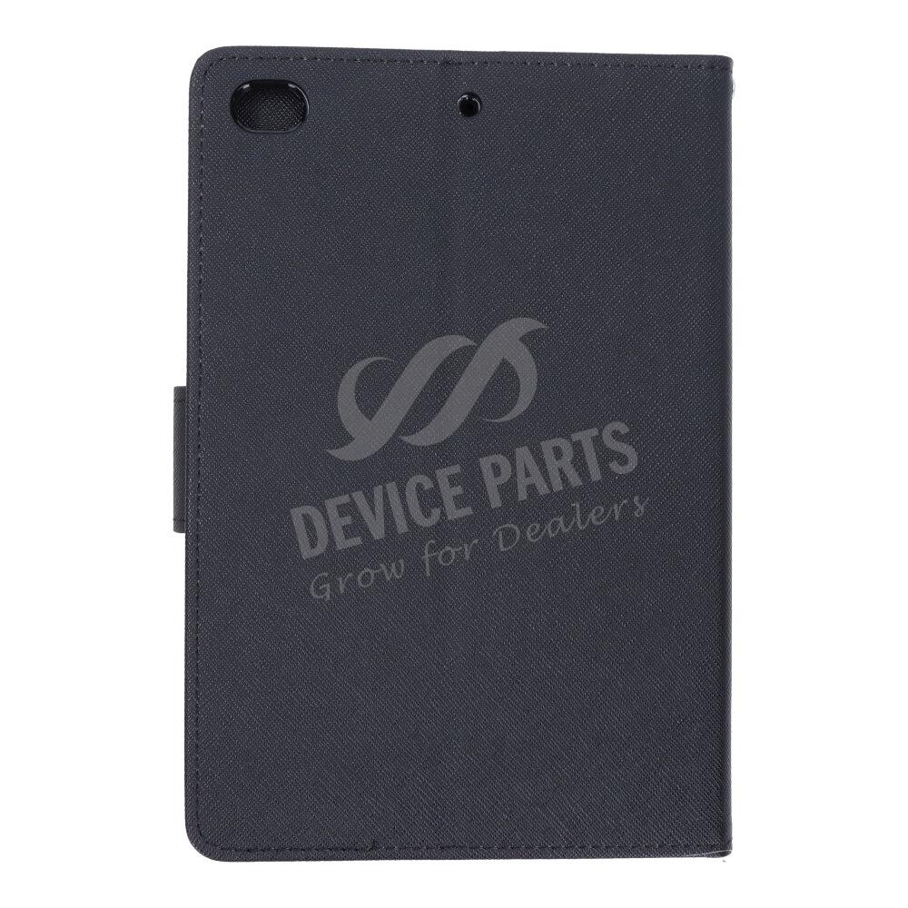 Dubbelkleurige portemonnee PU+TPU hoes voor iPad Mini 4/Mini 2019 Zwart/Zwart