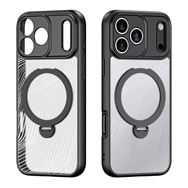 DUX DUCIS Aimo Mag Series Magnetische Matte Anti - drop TPU + PC Hoes met Ring Houder voor iPhone 17 Pro Max Black