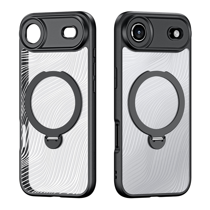 DUX DUCIS Aimo Mag Series magnetische matte Anti - drop TPU + PC hoes met ringhouder voor iPhone 17 Air zwart