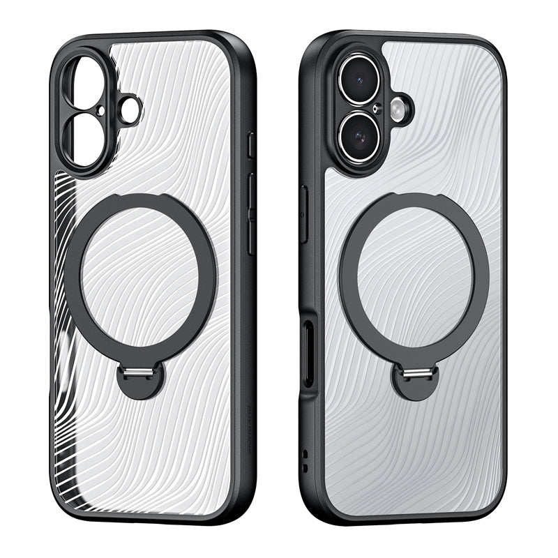 DUX DUCIS Aimo Mag Series magnetische matte anti - val TPU + PC hoes met ringhouder voor iPhone 17 zwart