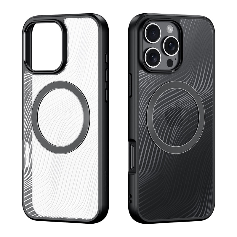 DUX DUCIS Aimo Mag Series magnetische matte anti - val TPU + PC hoes voor iPhone 16 Pro zwart