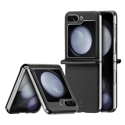 DUX DUCIS Bril Series Leather PU+PC Hoes voor Samsung Galaxy Z Flip5 F731 Black