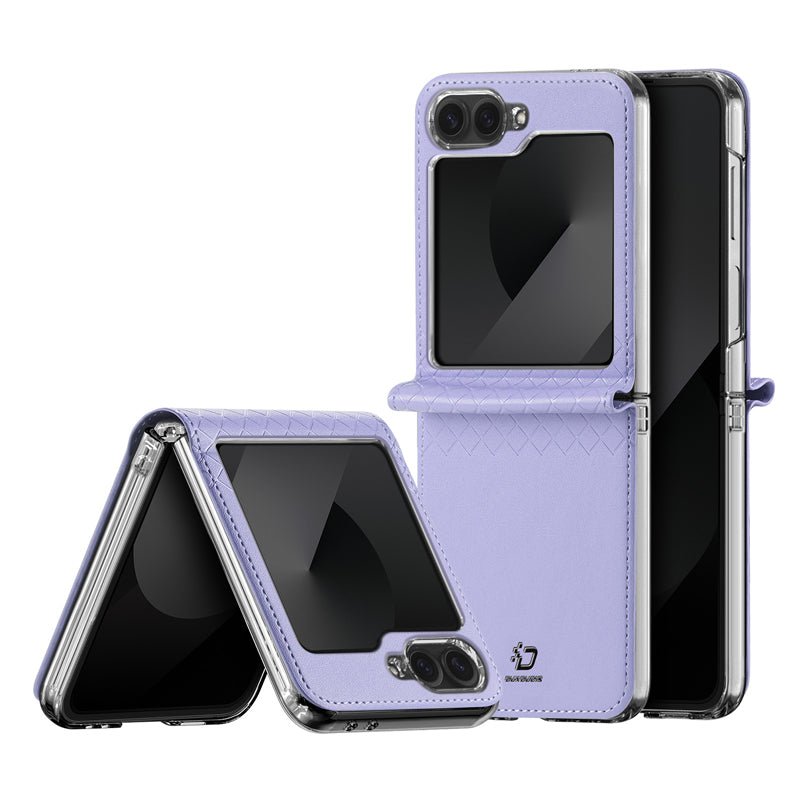 DUX DUCIS Bril Series Leather PU+PC Hoes voor Samsung Galaxy Z Flip6 Paars