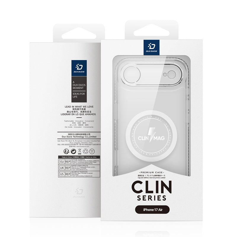 DUX DUCIS Clin Series Clear Case met MagSafe voor iPhone 17 Air Zwart