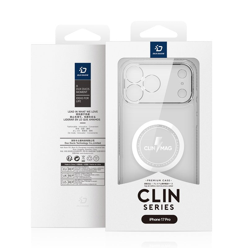 DUX DUCIS Clin Series Clear Case met MagSafe voor iPhone 17 Pro Black