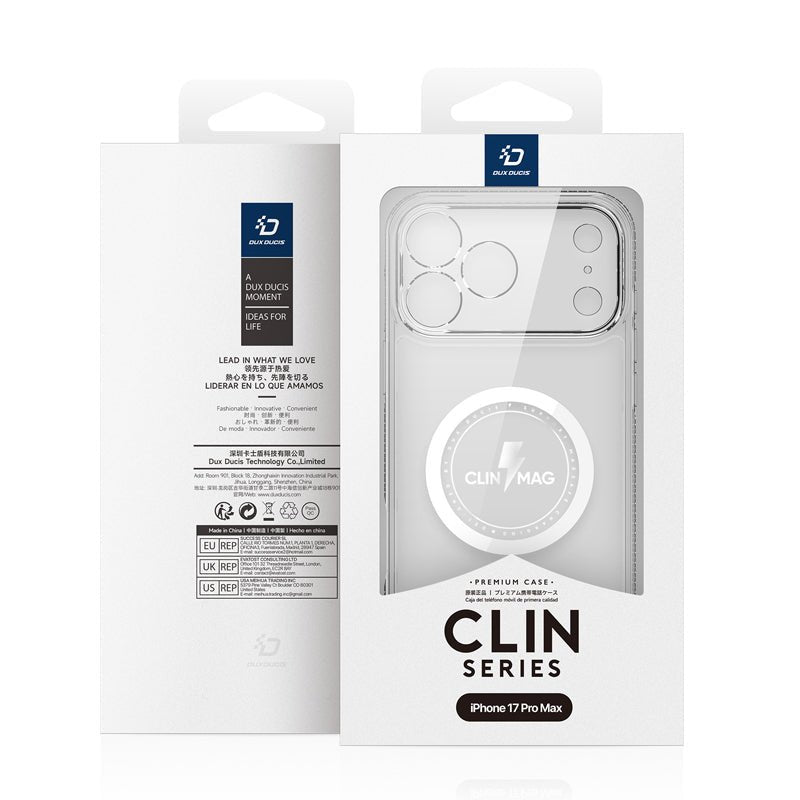 DUX DUCIS Clin Series Clear Case met MagSafe voor iPhone 17 Pro Max Black