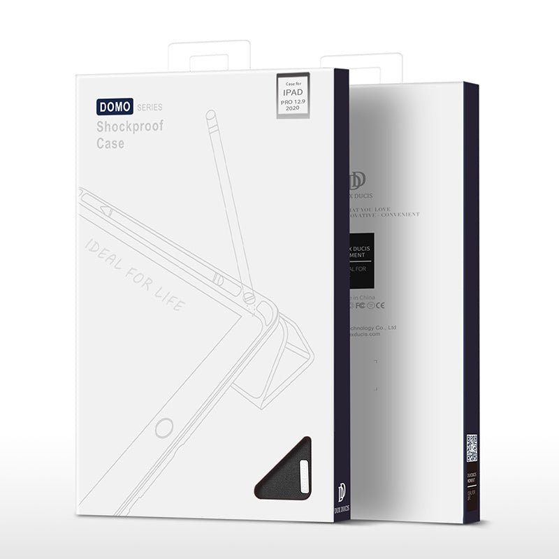 DUX DUCIS DOMO Series Lichte Slimme Slapen Wakker Worden Drievoudige - Stand Beschermende Hoes voor iPad Pro 12.9 2020/Pro 12.9 2021/Pro 12.9 2022 6th Zwart