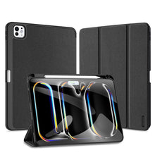 DUX DUCIS DOMO Series luxe smart wake sleep drie keer gevouwen standaard beschermhoes voor iPad Pro 11 2024 (5e) black