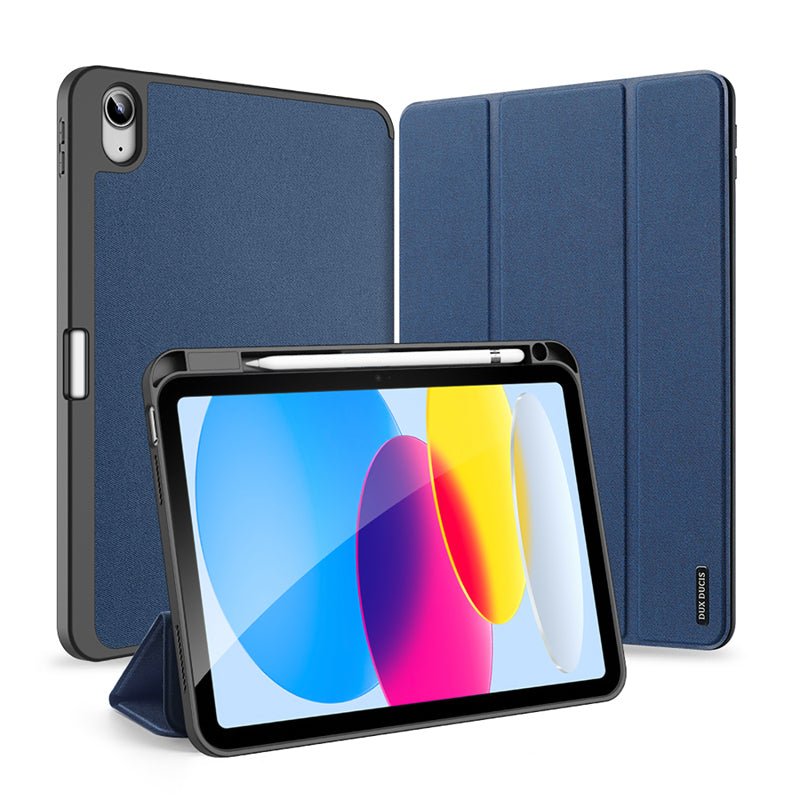DUX DUCIS DOMO Series luxe smart wake sleep drievoudige - stand beschermhoes voor iPad 2022/10e blauw