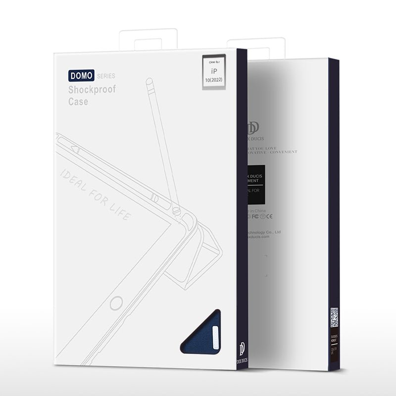 DUX DUCIS DOMO Series luxe smart wake sleep drievoudige - stand beschermhoes voor iPad 2022/10e blauw