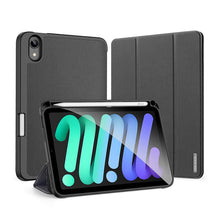 DUX DUCIS DOMO Series luxe smart wake sleep PU+TPU drie vouwstand beschermhoes voor iPad Mini 6 2021/Mini 7 2024 zwart