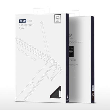 DUX DUCIS DOMO series luxe smart wake sleep pu+tpu driehoek - stand beschermhoes voor iPad Pro 11 2020/Pro 11 2021/Pro 11 2022 zwart