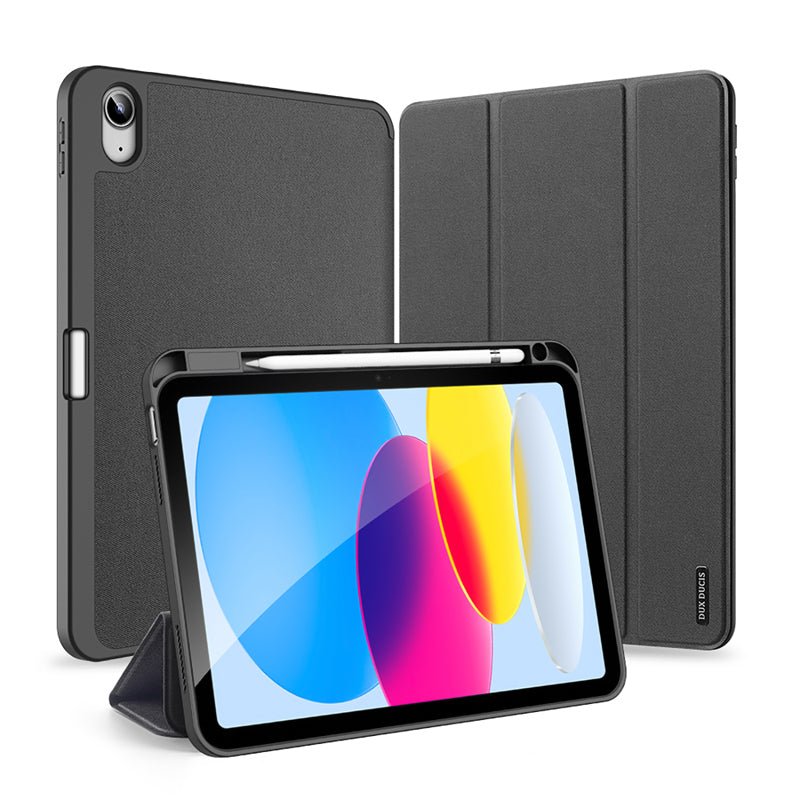 DUX DUCIS DOMO Series Luxe Smart Wake Sleep Trifold - stand Hoesje voor iPad 2022/10th zwart