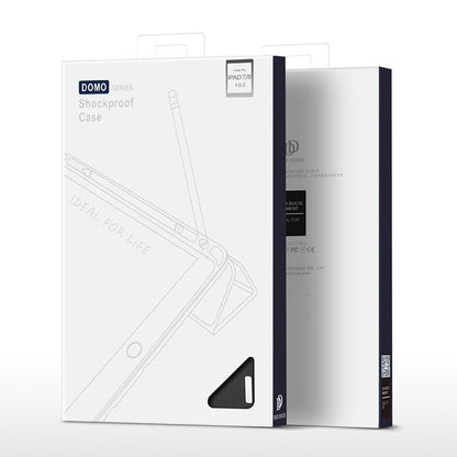 DUX DUCIS DOMO Series luxury smart wake sleep driehoekstand beschermhoes voor iPad 10.2 2019/10.2 2020/10.2 2021 zwart