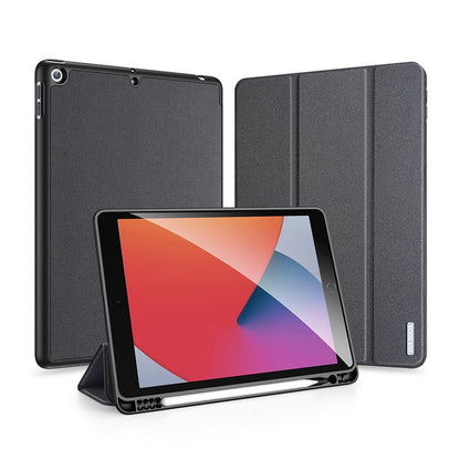 DUX DUCIS DOMO Series luxury smart wake sleep driehoekstand beschermhoes voor iPad 10.2 2019/10.2 2020/10.2 2021 zwart