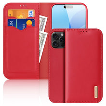 DUX DUCIS Hivo Series magnetische horizontale flip leren TPU + PU hoes voor iPhone 16 Pro Max Rood