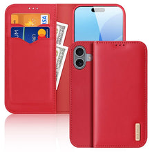 DUX DUCIS Hivo Series magnetische horizontale flip leren TPU + PU hoes voor iPhone 16 rood