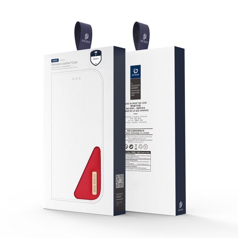 DUX DUCIS Hivo Series magnetische horizontale flip leren TPU + PU hoes voor iPhone 16 rood
