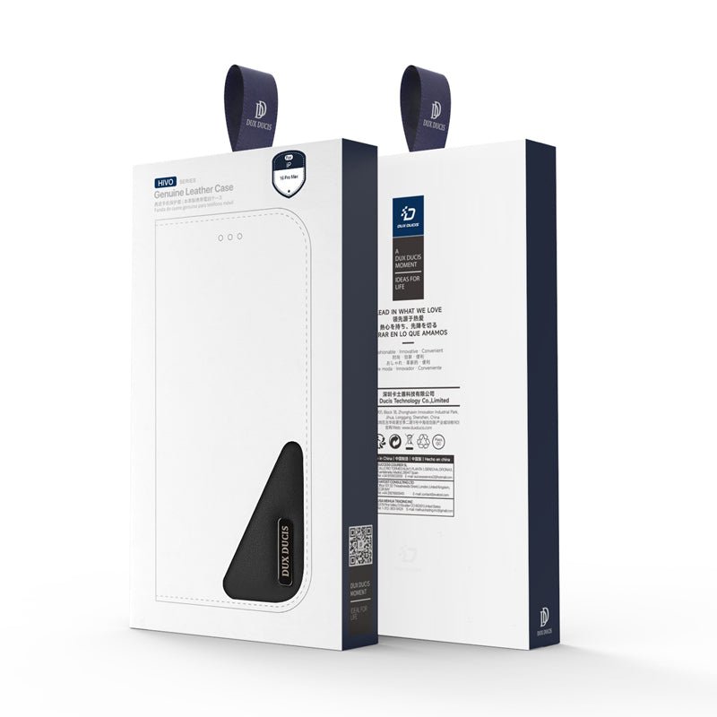 DUX DUCIS Hivo Series magnetische horizontale flip leren TPU + PU hoesje voor iPhone 16 Pro Max zwart