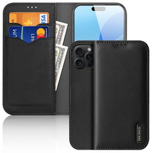 DUX DUCIS Hivo Series magnetische horizontale flip leren TPU + PU hoesje voor iPhone 16 Pro Max zwart
