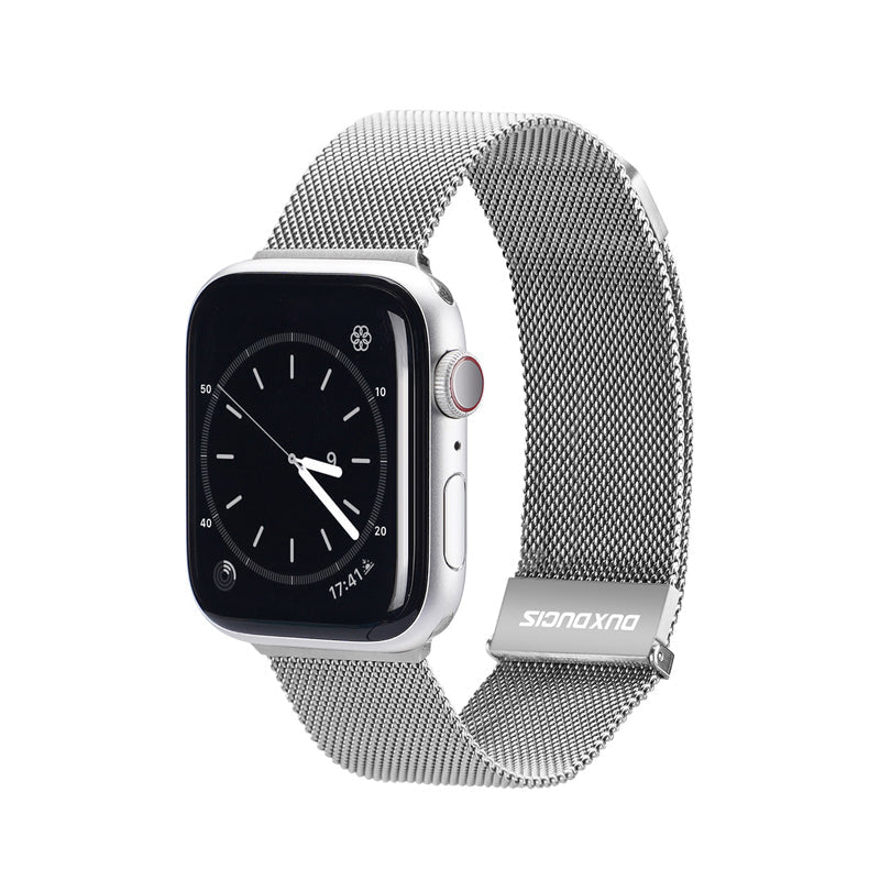 DUX DUCIS Milanese Series roestvrijstalen horlogeband voor Apple Watch 38MM/40MM/41MM/42(10e)MM Series zilver