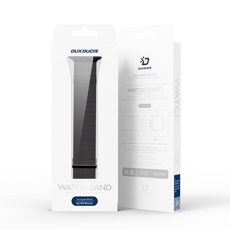 DUX DUCIS Milanese Series RVS Horlogeband voor Apple Watch 38MM/40MM/41MM/42MM Series Zwart