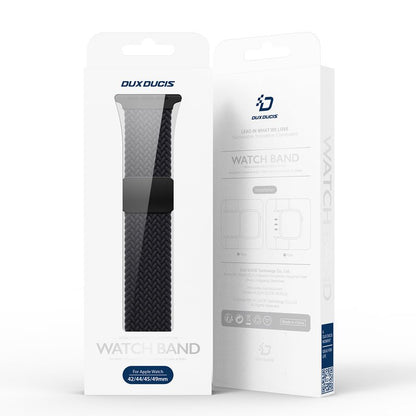 DUX DUCIS Mixture Pro Series Magnetische Gesp Nylon Geweven Horlogeband voor Apple Watch 42MM/44MM/45MM/46MM/49MM Series Black