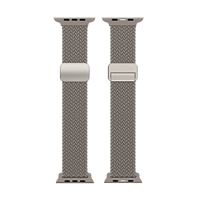 DUX DUCIS Mixture Pro Series magnetische gesp nylon geweven horlogeband voor Apple Watch 42MM/44MM/45MM/46MM/49MM series grijs