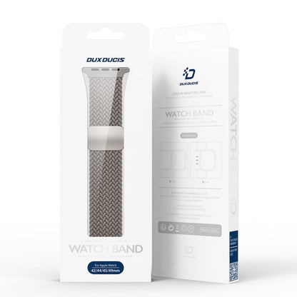 DUX DUCIS Mixture Pro Series magnetische gesp nylon geweven horlogeband voor Apple Watch 42MM/44MM/45MM/46MM/49MM series grijs