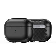 DUX DUCIS PECC Series Rhombus patroon TPU+PC hoesje met haak voor AirPods Pro 2nd zwart+zwart