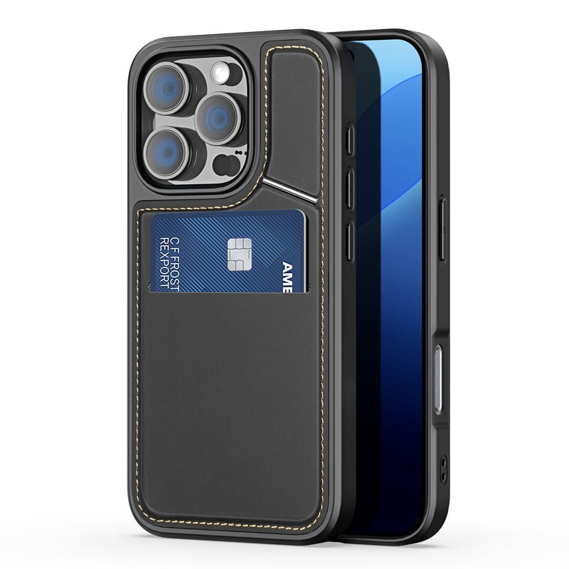 DUX DUCIS Rafi II Series magnetische leren TPU+PC hoes voor iPhone 16 Pro Max zwart
