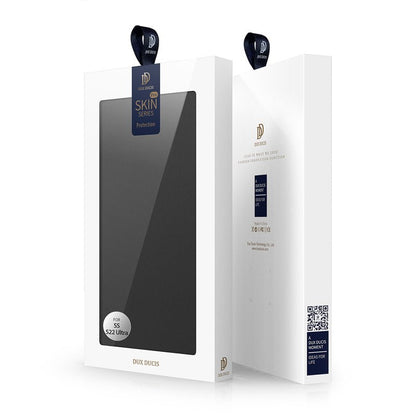 DUX DUCIS Skin Pro Series horizontale flip leren TPU + PU hoes voor Samsung Galaxy S22 Ultra 5G zwart