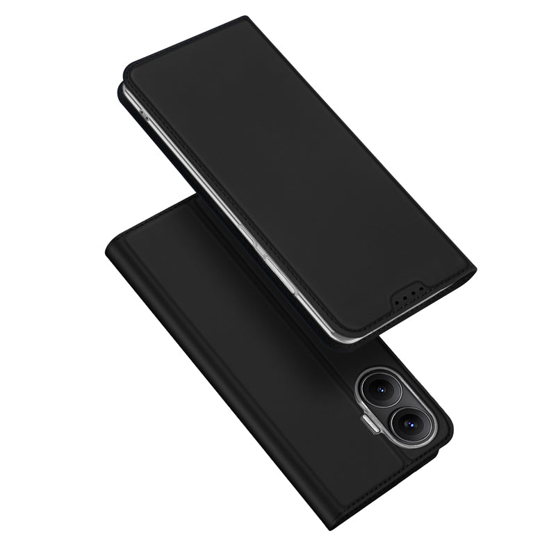DUX DUCIS Skin Pro Series magnetische horizontale flip leer TPU + PU hoes voor Xiaomi Poco F7 zwart
