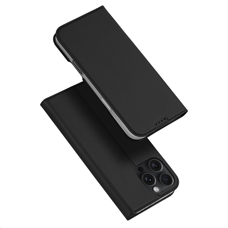 DUX DUCIS Skin Pro Series magnetische horizontale flip leren TPU + PU hoes voor iPhone 16 Pro black