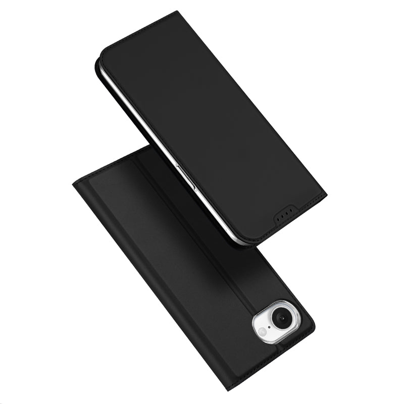 DUX DUCIS Skin Pro Series Magnetische Horizontale Flip Leren TPU + PU Hoes voor iPhone 16e Zwart