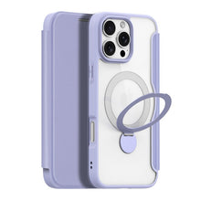 DUX DUCIS Skin X Pro Series 360° ringstand magnetische horizontale flip leren TPU + PU hoes voor iPhone 16 Pro Max paars