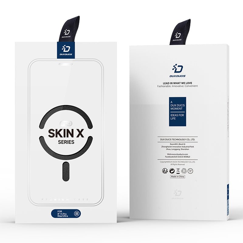 DUX DUCIS Skin X Pro Series Magnetische Horizontale Flip Leather TPU + PU Hoes voor iPhone 15 Pro Max Zwart