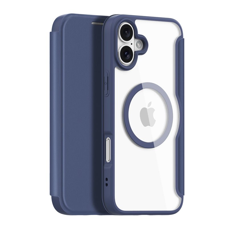 DUX DUCIS Skin X Pro Series magnetische horizontale flip lederen TPU + PU hoes voor iPhone 16 blauw