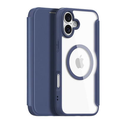 DUX DUCIS Skin X Pro Series magnetische horizontale flip lederen TPU + PU hoes voor iPhone 16 blauw
