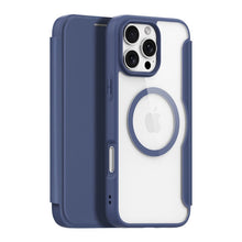 DUX DUCIS Skin X Pro Series Magnetische Horizontale Flip Lederen TPU + PU Hoes voor iPhone 16 Pro Max Blauw